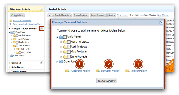 Manage Tracked Folders