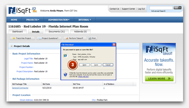 Click Open in the File Download window